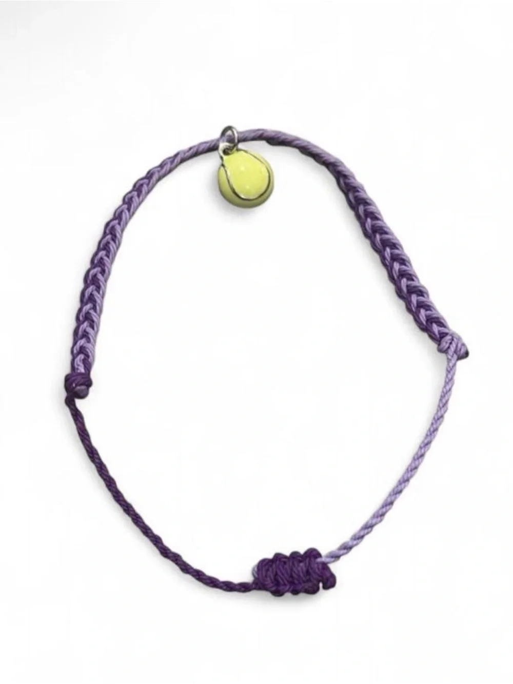 Kids Purple Braided Friendship Bracelet with Tennis Charm